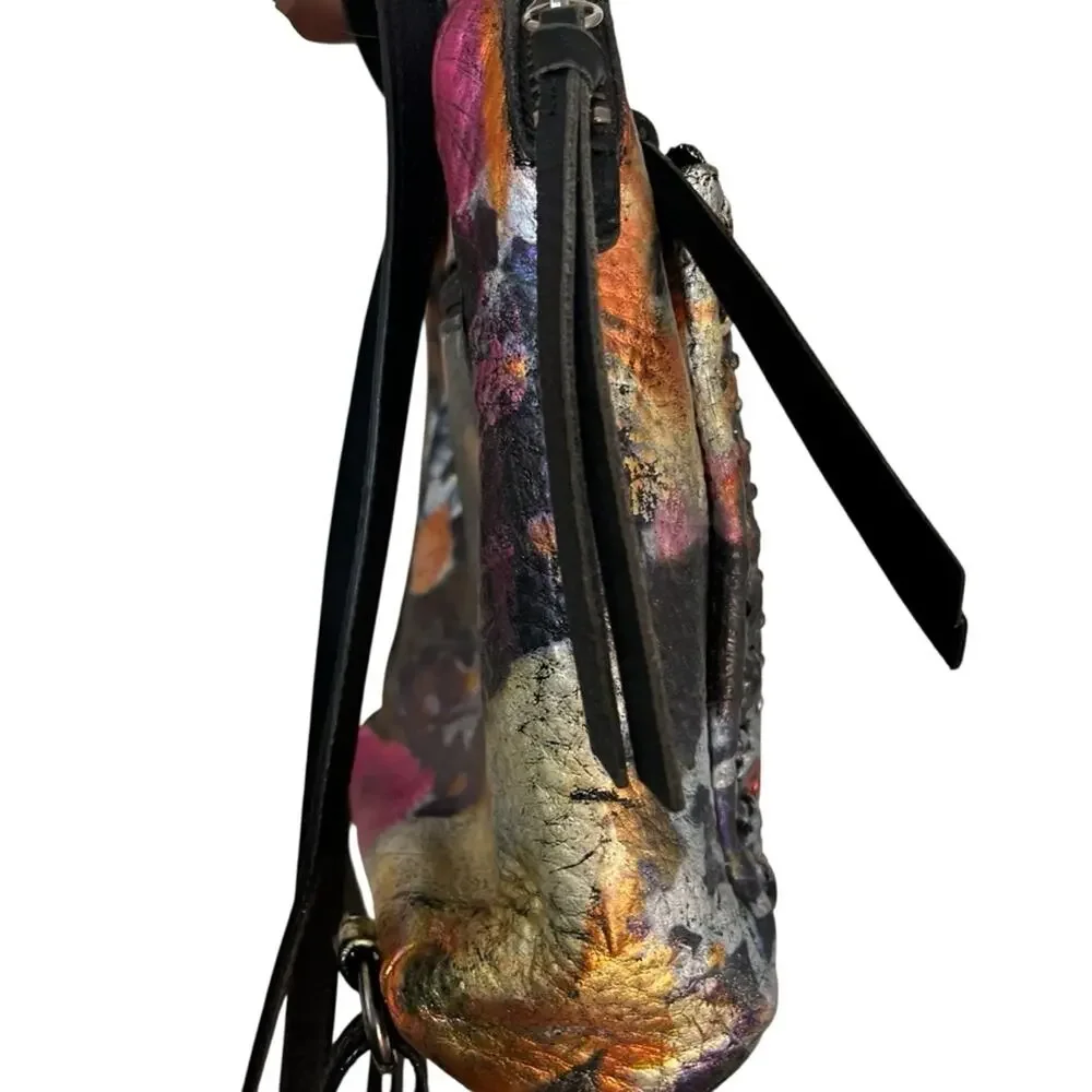 Unique custom Floral foil The Sak Loyola mini backpack shoulder bag